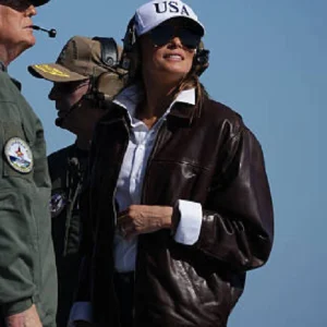 Melania Trump Brown Leather Jacket