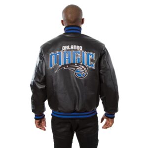 Men’s JH Design Black Orlando Magic Leather Jacket