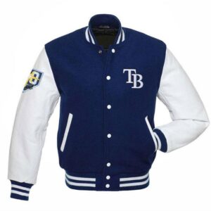 Men’s TB Rays Blue and White Letterman Jacket