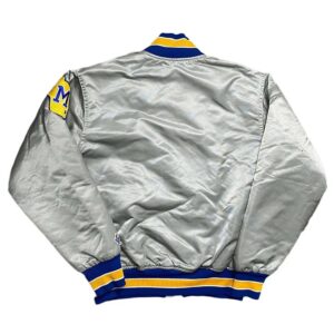Milwaukee Brewers Grey Varsity Satin Jacket