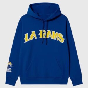 Mister Cartoon x Los Angeles Rams graphic hoodie with bold team-inspired designs and casual streetwear fit.