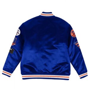 NY Knicks Champ City Bomber Satin Royal Blue Jacket