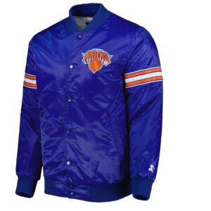 NY Knicks Pick & Roll Blue Satin Jacket