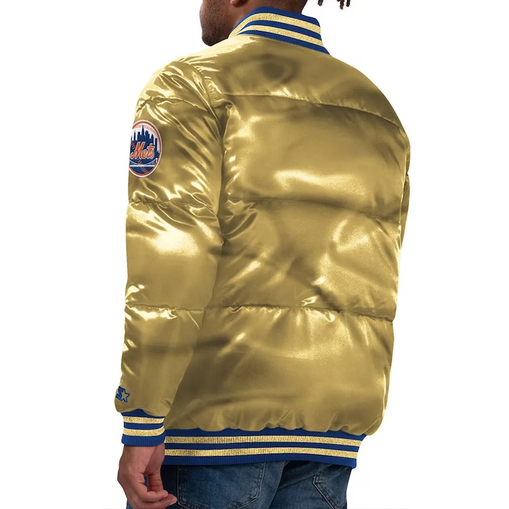 NY Mets Cooperstown Collection Bronx Puffer Satin Jacket