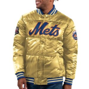NY Mets Cooperstown Collection Bronx Puffer Satin Jacket
