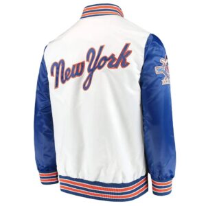 NY Mets The Legend Blue and White Satin Jacket