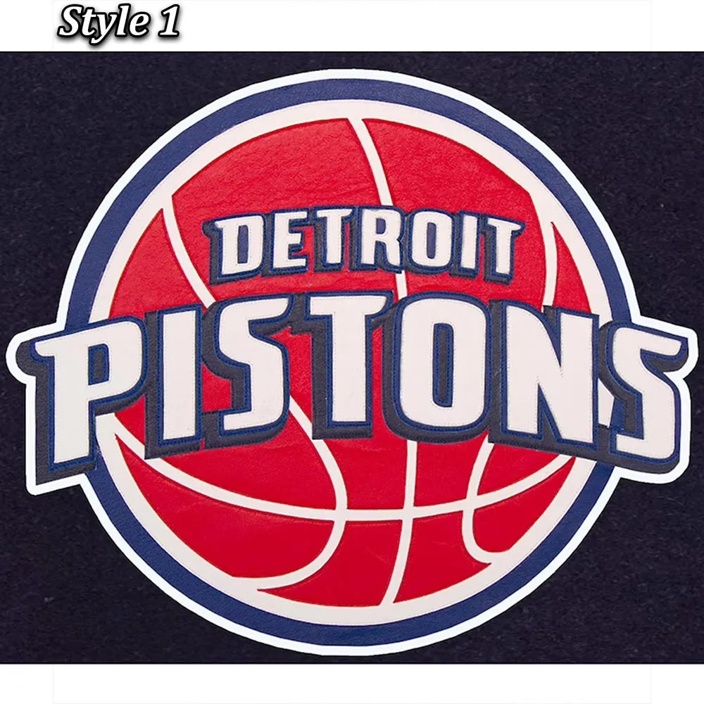 Navy White Detroit Pistons Varsity Jacket