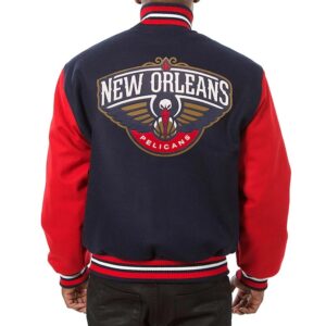 Navy and Red New Orleans Pelicans Varsity Jacket
