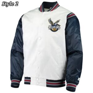 New Orleans Pelicans Renegade Varsity White Navy Jacket