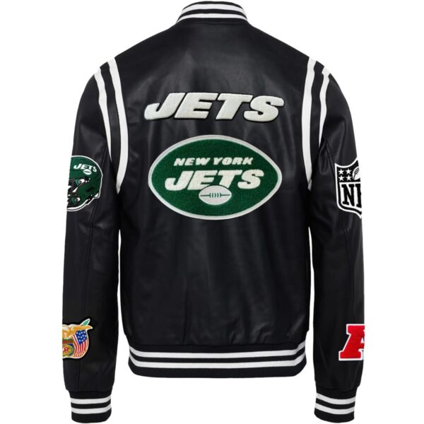 New York Jets Jeff Hamilton Leather Varsity Jacket