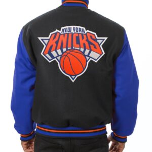 New York Knicks Black & Blue Wool Varsity Jacket