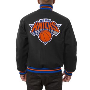 New York Knicks Black Wool Varsity Jacket