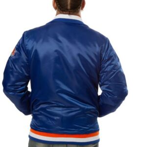 New York Knicks Starter Bomber Blue Satin Jacket