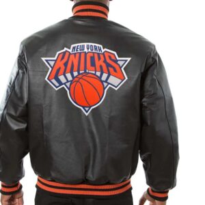 New York Knicks Varsity Black Leather Jacket