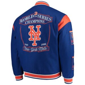 Celebrate the New York Mets' legacy with the World Series Champions Full-Snap Jacket. A stylish tribute to victory, perfect for any devoted supporter.