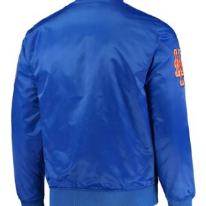 New York Mets Full-Snap Royal Blue Satin Jacket