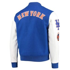 New York Mets Letterman Blue and White Jacket