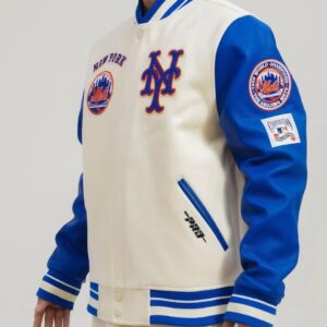 New York Mets Retro Classic Rib Wool Varsity Jacket