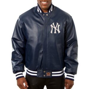 New York Yankees Blue Leather Jacket