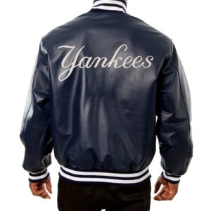 New York Yankees Blue Leather Jacket