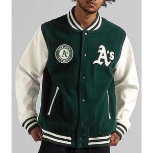Oakland Athletics Green and White Varsity Jacket