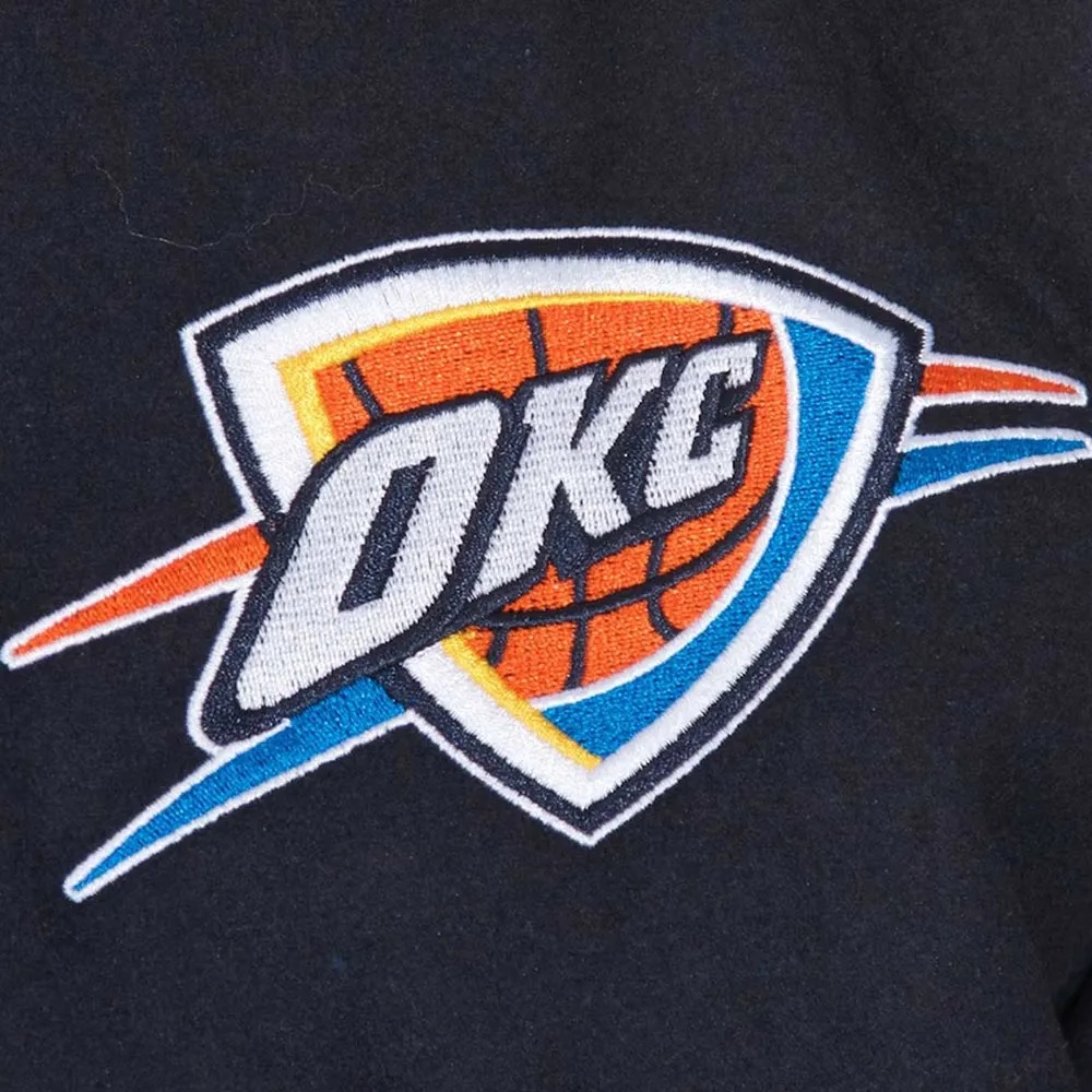 Oklahoma City Thunder Striped Varsity Navy Wool Jacket