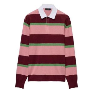 On Brand With Jimmy Fallon Pink & Red Striped Polo Top