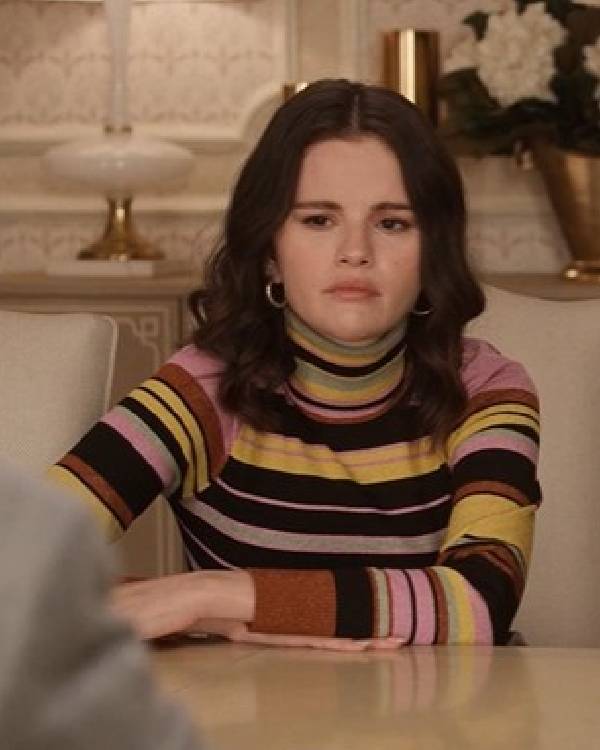 Only Murders in the Building Selena Gomez Striped Turtleneck Top