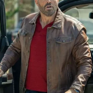 David Denman Peacemaker Brown Leather Jacket