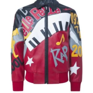 Pelle Pelle 50 Years of Hip Hop black leather jacket with bold streetwear design and classic fitted style.
