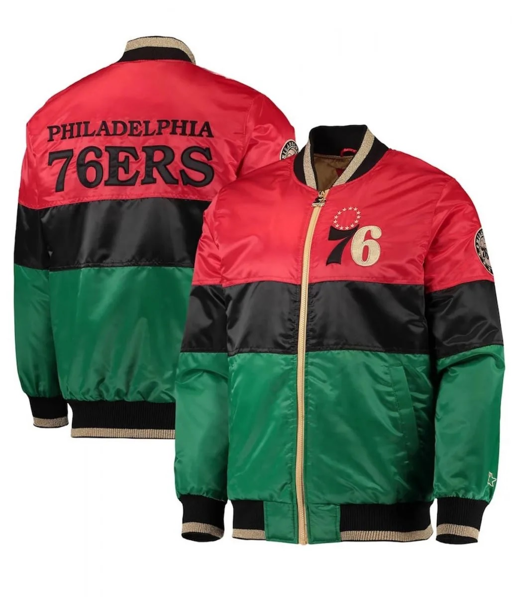 Philadelphia 76ers Satin Full-Zip Jacket