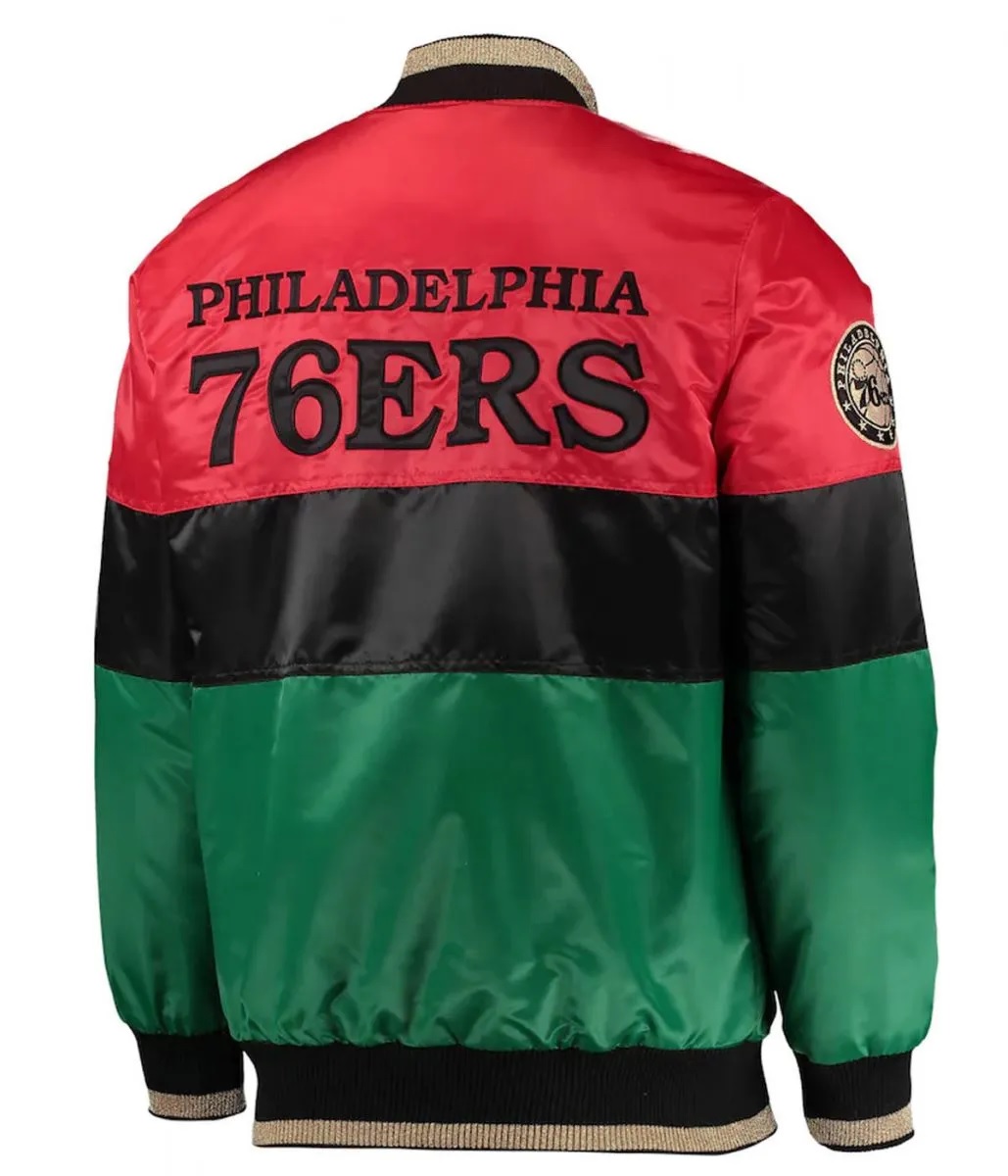 Philadelphia 76ers Satin Full-Zip Jacket