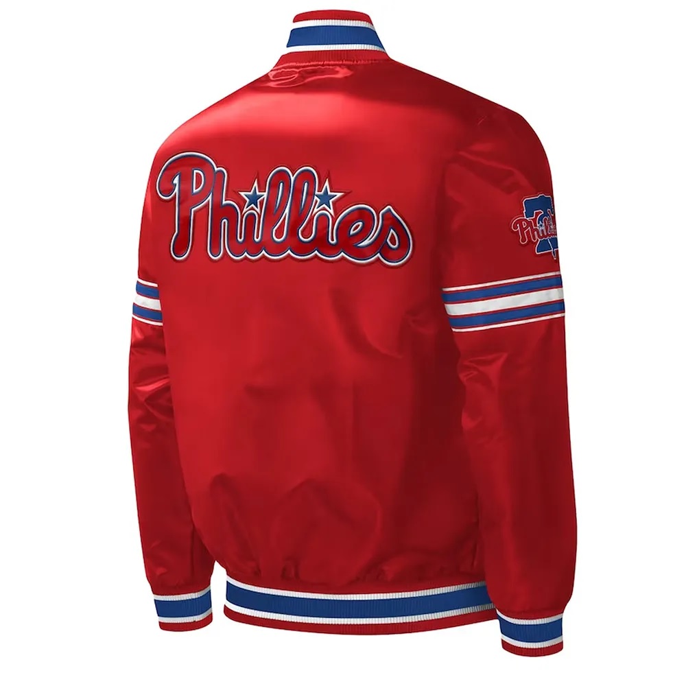 Philadelphia Phillies Midfield Varsity Satin Jacket - Image 2