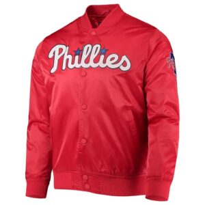 Philadelphia Phillies Wordmark Satin Full-Snap Jacket