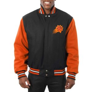 Phoenix Suns Black and Orange Wool Varsity Jacket