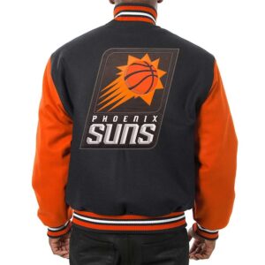 Phoenix Suns Black and Orange Wool Varsity Jacket