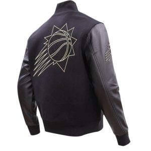 Phoenix Suns Gold Stitch Black Varsity Jacket