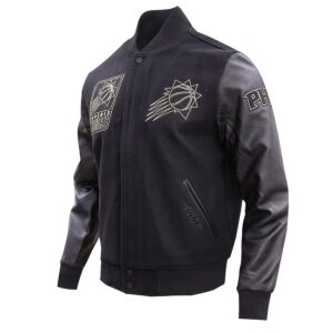 Phoenix Suns Gold Stitch Black Varsity Jacket