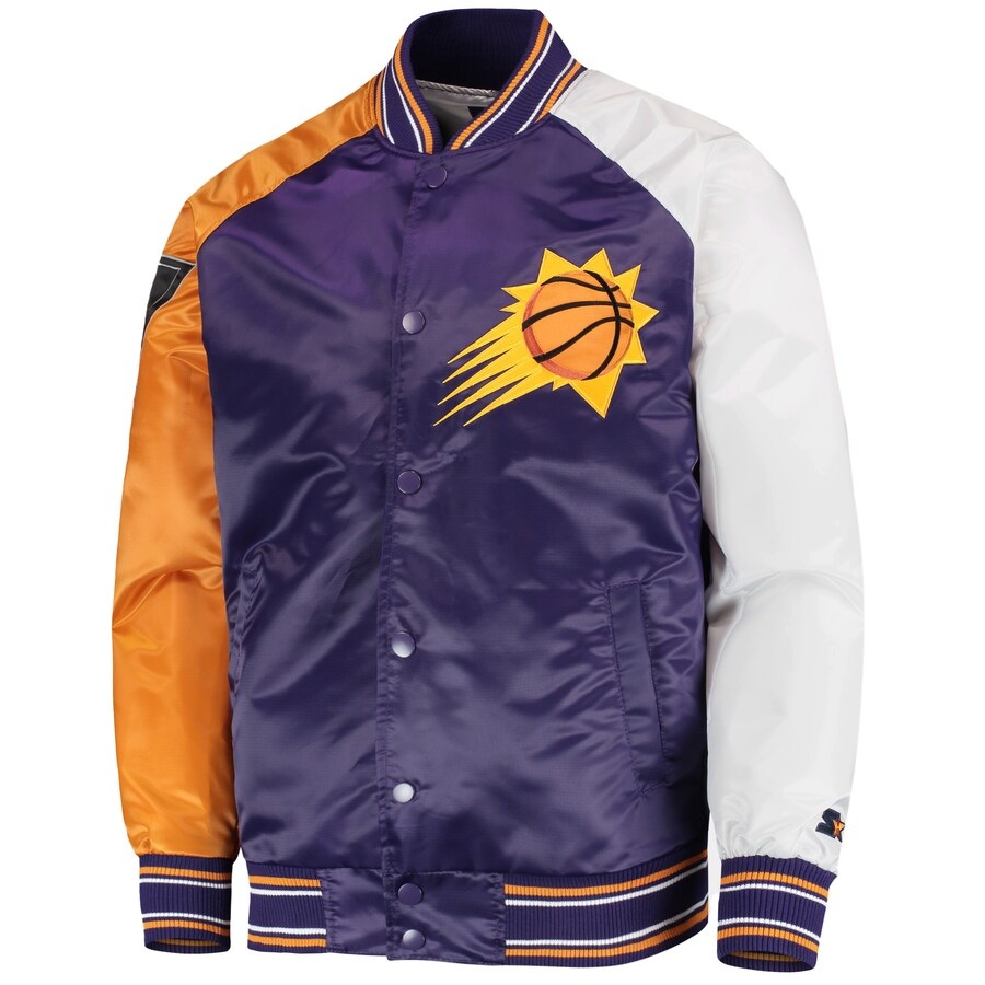 Phoenix Suns Reliever Purple and Orange Satin Jacket