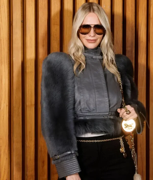 Poppy Delevingne Paris Fashion Week 2025 Leather Jacket - Image 3