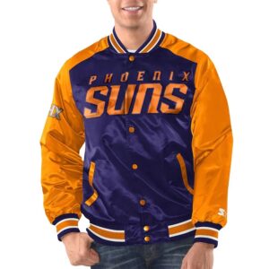 Phoenix Suns Renegade Purple And Orange Satin Jacket