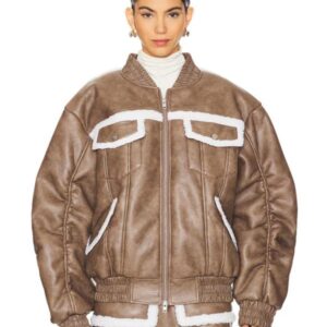 Real Housewives Of SLC Meredith Marks Sherpa Bomber Jacket