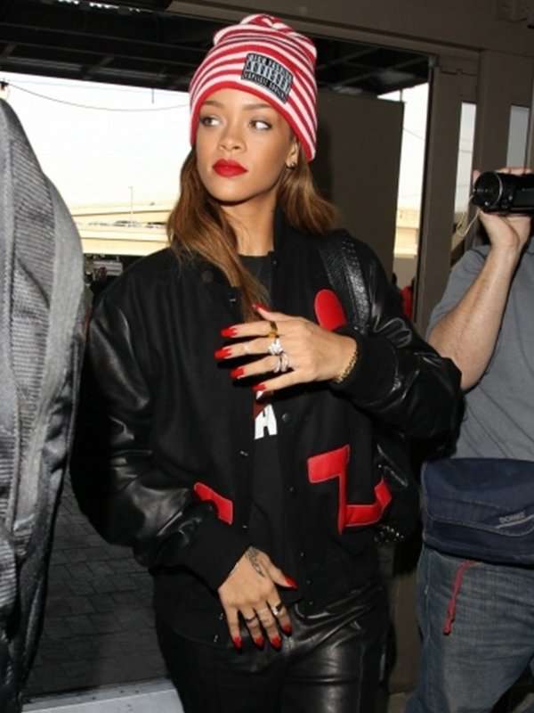 Rihanna Heart Love Varsity Jacket - Image 3