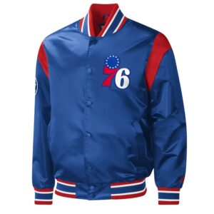 Royal Philadelphia 76ers Force Play Satin Jacket