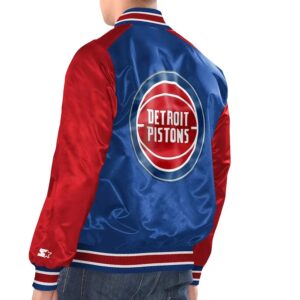 Royal/Red Detroit Pistons Renegade Varsity Satin Jacket