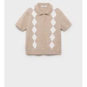 Saturday Night Live S51 Sarah Sherman Beige Argyle Sweater