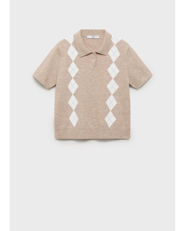 Saturday Night Live S51 Sarah Sherman Beige Argyle Sweater