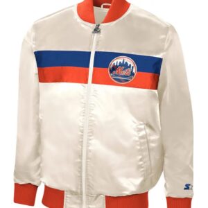 Starter NY Mets White Satin Jacket