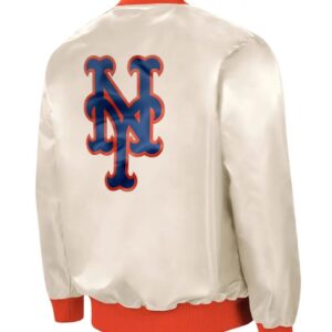Starter NY Mets White Satin Jacket