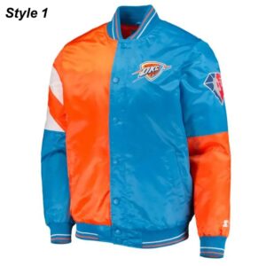 Starter Oklahoma City Thunder Orange and Blue Jacket